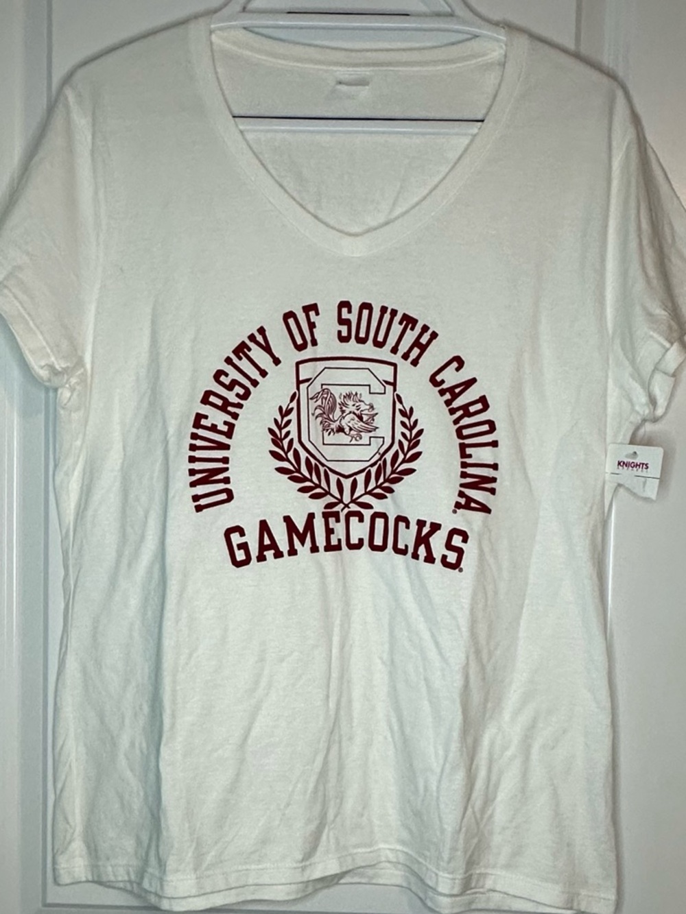 Hanes White V-Neck University of South Carolina Gamecocks Tee